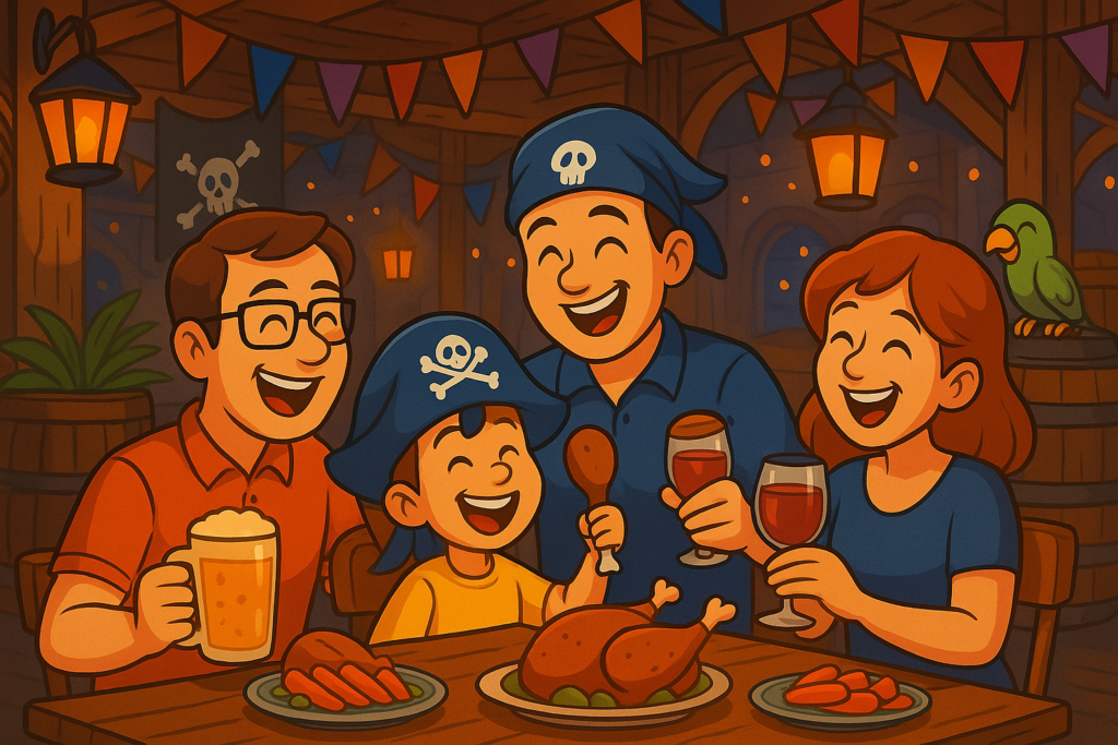 Enfant et parents à table